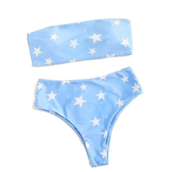 SHEIN Other - 🆕 SHEIN Star Print Bandeau High Waist Bikini Swimsuit